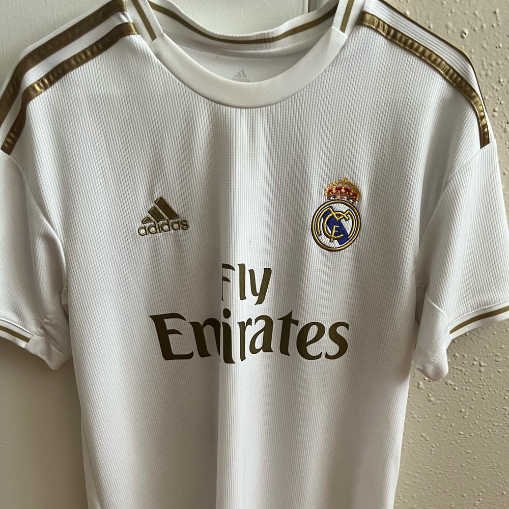 Real Madrid jersey, medium, gold and white, wore only twice, good condition
